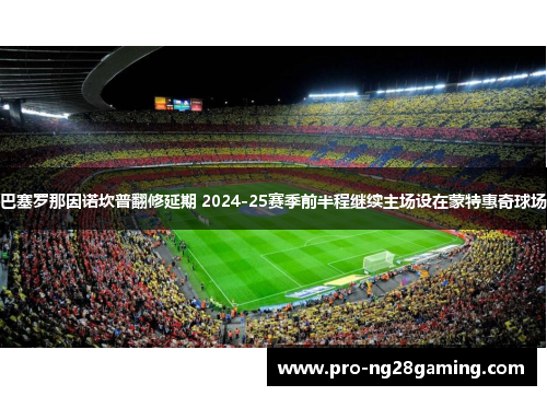 巴塞罗那因诺坎普翻修延期 2024-25赛季前半程继续主场设在蒙特惠奇球场 巴塞罗那因诺坎普翻修延期 2024-25赛季前半程继续主场设在蒙特惠奇球场